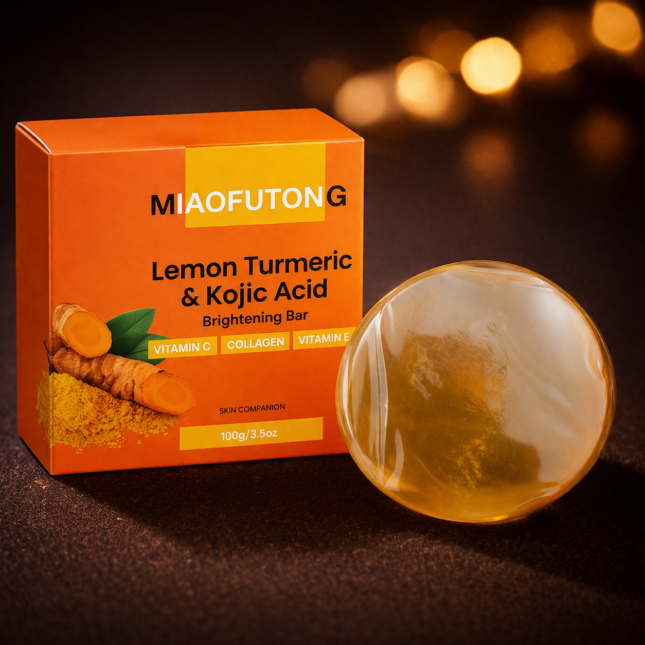 Lemon Turmeric & Kojic Acid Brightening Bar